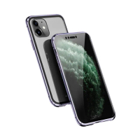 iPhone11 金屬透明全包雙面玻璃磁吸殼手機保護殼(iPhone11保護殼 iPhone11手機殼)