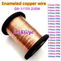 Clearing 2UEW 500g Enameled Copper Wire motor Magnetic Coil Winding 0.21 0.23 0.27 0.29 0.3 0.35 0.37 0.45 0.51 0.55 0.6 0.7mm