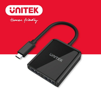 【樂天限定_滿499免運】UNITEK USB-C to雙DisplayPort 1.4版轉換器(Y-V1407A)