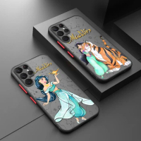 Disney Jasmine Anime For Samsung Galaxy S23 S22 S21 S20 S10 Note 20 10 FE Plus Ultra Lite Frosted Translucent Phone Case