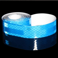 25mm*10m Blue Reflective Strips Bicycle Sticker Car-styling Motorcycle Decoration Automobiles Safety Warning Mark Reflector Tape