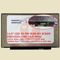 LCD LED Untuk Lenovo Thinkpad X1 Carbon GEN 5 GEN 6 GEN 5th 7th 14.0" SLIM 30 PIN SMALL FRAME FHD 19
