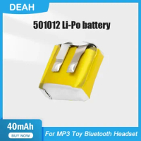 1-2PCS 501012 3.7V 40mAh Li-ion Lithium Polymer Rechargeable Battery For Bluetooth Headset i7s i8 i9 i12 Toy GPS Smart Watch