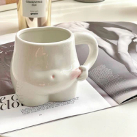 Cute pinch belly cup ceramic milk coffee cup funny water cup niche design sense mug