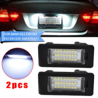 2 PCS Car LED License Plate Lights 24LED For BMW E90 M3 E92 E70 E39 F30 E60 E61 E93 6000-6500K White 8-30V 2.4W Car Accessories