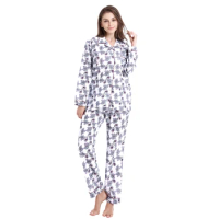 Tony&amp;Candice Women Pajamas 100% Cotton pijamas Winter Pajama Sets Women Soft Sleepwear For Girl Causal Long Sleeve Nightgown