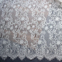 Wide 150cm X 300 Length French Eyelash Embrioded Lace Fabric Wedding Dress Craft Materials
