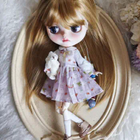 blythe doll dressLovely set Lavender Blyth Doll Clothes OB22 OB24 AZONE Blyth doll accessories dress blythe doll clothes