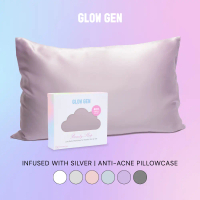 GLOW GEN Beauty Sleep Anti-Jerawat Satin Sarung Bantal |   Perak diselitkan