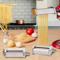 2023 new3-Piece Pasta Roller &amp; Cutter Set Attachment for KitchenAid Stand Mixers,Stainless Steel Pasta Maker Accessory by LEDACE
