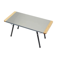 【日本LALPHA】便攜型耐熱不鏽鋼板折疊長桌-附收納袋(戶外桌/摺疊桌/露營桌)
