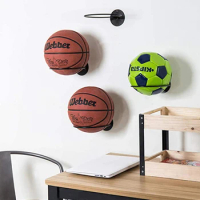 Wall Mounted Ball Storage Sports Ball Holder Universal Ball Rack Metal Ball Holder Black/White for Bedroom Living Room Gym