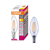 【Osram 歐司朗】4.5W LED可調光蠟燭型燈絲燈泡 4入組(E14)