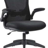 Lacoo Mid-Back Mesh Office Chair Ergonomic Desk Chair with Flip-up Armrests Black