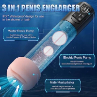 3 In 1 Water Electric Penis Pump 12 Smart Training Modes Cock Enlarger Male Masturbator Vacuum Enlargement Enhancer Pump