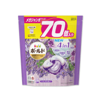【日本P&amp;G】4D炭酸機能4合1強洗淨2倍消臭柔軟芳香洗衣凝膠囊精球-薰衣草香氛70顆大紫袋(平輸品)