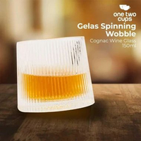 One Two Cups Gelas Whisky Crystal Spinning Wobble Rock Glass 150ml - YJ101, Sensasi Minum Optimal da