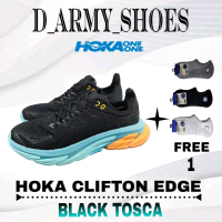 Sepatu Olahraga Running Hoka OneOne Clifton Edge Black Tosca Pria Free Kaos Kaki Outdoor Outdoor