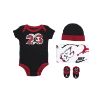 Nike 包屁衣禮盒 Jordan 童裝 寶寶 新生兒 滿月禮 毯子 短袖 四件組  JD2213023NB-001