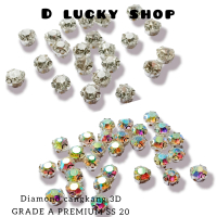 diamond/jahit/permata/cangkang/3D/grade A/Payet cangkang/ss 20/1 lusin Asli