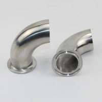 1pcs 3/4" 1” 2” 3“ 4" 19mm-108mm Pipe OD Sanitary Tri Clamp Feerule OD 90 Degree Elbow Pipe Fitting Stainless Steel 304 Homebrew