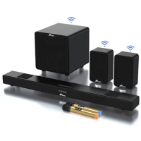 5.1 Surround Sound Speaker System 35-inch Soundbar With 8-inch Powered Subwoofer And Two Pieces Rear Surround Speakers