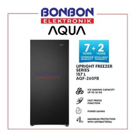 AQUA Upright Freezer 157 L AQF-260FB / AQF-260 / AQF 260(FB) Fresh Black - Fast Freeze - Hemat Energ