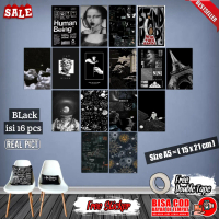 Poster Dinding AESTHETIC BLACK 1 Paket isi 16 pcs - Gambar HD Jaminan Qualitas