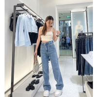 LJSR052 กางเกงยีนส์SARAN กระบอกสียีนส์ 1202