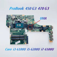 DA0X63MB6H1 830931-601 For HP Probook 450 G3 470 G3 Laptop motherboard With i3-6006U i5-6200U i7-6500U CPU UMA/R7 M340 2G DDR3L