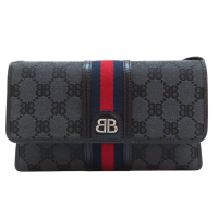 【二手名牌BRAND OFF】BALENCIAGA 巴黎世家 × GUCCI 古馳 黑色 帆布 Hacker Project 肩背包 680131