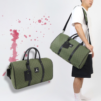 Nike 包包 Jordan Monogram Duffle 男女款 綠 黑 老花 行李袋 手提 肩背 喬丹 JD2333012AD-001