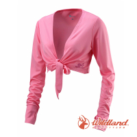 【Wildland 荒野】女 抗UV排汗綁帶袖套衣-蜜粉紅 W1805-22(戶外/健行/抗UV/防曬/袖套)