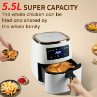 Digital Touch Screen Multi-function Deep Fryer Automatic Electric 5.5L Air Fryer Without Oil Health Oven Toaster Convection Oven