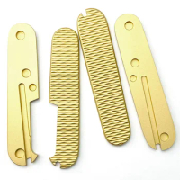 1Pair Folding Knife Brass Handle Patches DIY Knife Non-slip Grips Patch For 91mm Victorinox Swiss Army knife Handle Accessories