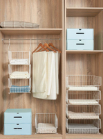 收納衣櫃掛袋懸掛式收納架衣物分層隔板櫃內分層架衣服收納籃整理