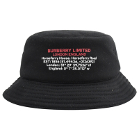 BURBERRY 加厚棉質潮感英字漁夫帽/遮陽帽(黑)