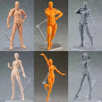 Figma 15周年 鮮橙色灰色膚色 2.0女生 男女素體可動手辦