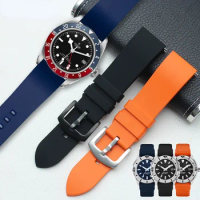 Men's Watch Band for Seiko Omega Huawei Citizen Fluorine Rubber Waterproof Watch Strap 20 22mm Quick Release WatchBands