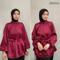 FATEEN BLOUSE/ BLUS SATIN/ ATASAN SILK/ KEMEJA SATIN/ KEMEJA SILK