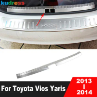 For Toyota Vios Yaris sedan 2013 2014 Steel Car Rear Trunk Bumper Cover Trim Tailgate Door Sill Plate Guard Pad Accessories