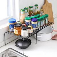 Retractable Iron Kitchen Shelf Cabinet Dish Rack Kitchen Utensils Drain Storage Rack Household Condiment Rack Dish Drying Rack