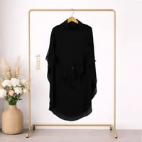 Khimar Syari Premium | Bergo Instan | Khimar Ceruti 2 Layer | Qinara Khimar by YUKAFI Black