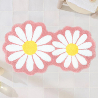 Flower Rug Bathroom Rug Bedroom Area Rug, Pink Bathroom Rugs Daisy Bath Mat, Cute Bathroom Rug, Flor