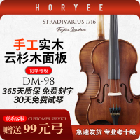 鴻鶯樂器小提琴初學者手工實木花紋琴成人兒童練習考級演奏專業級
