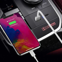Car 27W USB charger shift lever panel usb pd charging plate pad trim charging holder for BMW G42 G20 G28 G22 G26 I3 I4 M2 M3 M4