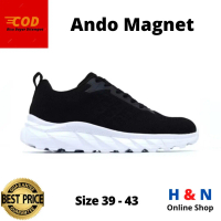 H&N Online Shop - Sepatu Sneakers Pria ANDO MAGNET - Size 39-43 Canvas Hitam Olahraga Casual