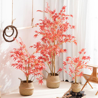 日式仿真植物仿生綠植盆栽擺件紅楓葉禪意新中式客廳室內落地裝飾 樂樂百貨