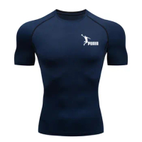 Gym Compression T Shirt Men Top Sports Fitness Bodybuilding Short Sleeve Men Clothing Summer Breathable Running Men's Tshirt