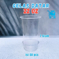 GELAS DATAR PLASTIK 22 OZ (7GRAM)